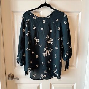 Papermoon Dark Teal Floral Blouse
